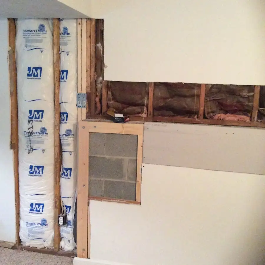 Wall insulation replacement during Basement Flood Cleanup in Rosendale